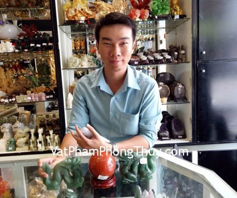 Anh Nhân - khách hàng mua rồng đông linh M086 và quả cầu hồng ngọc bích HM159-4886