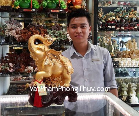 Anh Cường - khách hàng mua tượng voi vàng bên hồ lô H357G