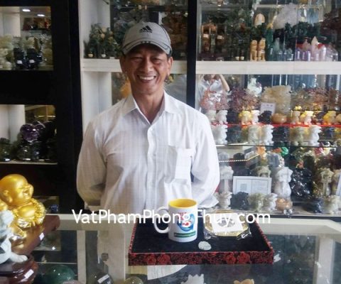 Chú Hưng - khách hàng mua Bát quái lồi bọc nhôm vàng K1206, Phật bản mệnh Phỉ Thúy lớn A+++ Phổ Hiền Bồ Tát S6508-4