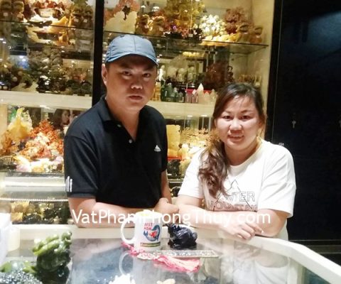 Chị Ngân - khách hàng mua Thiềm thừ thạch anh đen GM156, Kim bài thiên quan tứ phước CC1160, Xâu tiền hoa mai CC1130