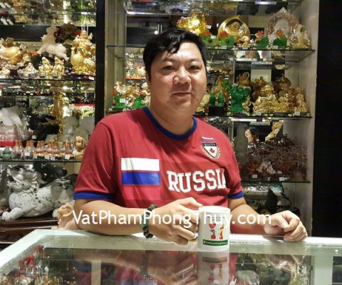 Anh Đạt - khách hàng mua chuỗi phỉ thúy xanh đậm S6396, tỳ hưu đông linh S932 và mặt hồ lô S6500
