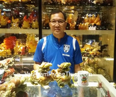 Chú Hoàng - khách hàng mua Cặp Tỳ hưu Tiêu ngọc xanh huyết M001