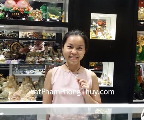 Chị Linh - khách hàng mua hồ ly thạch anh vàng dáng đẹp S6342