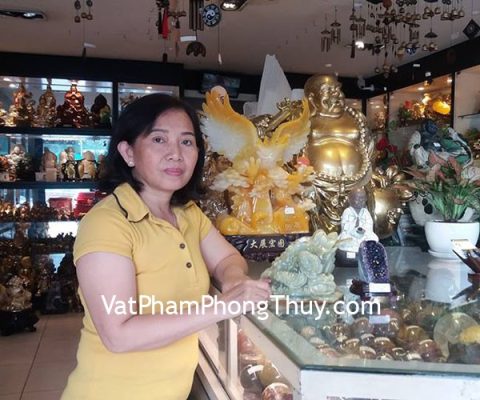 Chị Liên - khách hàng muaThiềm thừ đá Cẩm Thạch Tây Tạng khủng