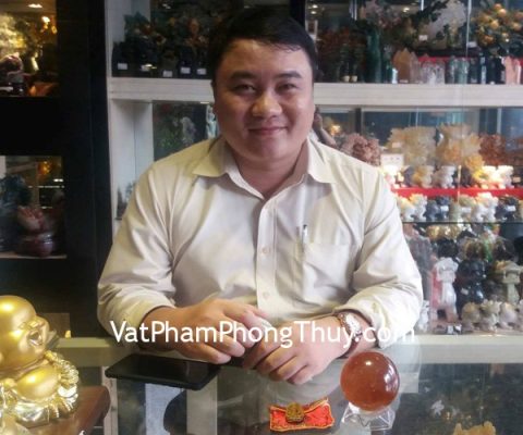 Anh Bình - khách hàng mua Quả cầu thạch anh vàng M191-S4-1042, Phật bản mệnh A Di Đà đá mắt mèo S6842-8