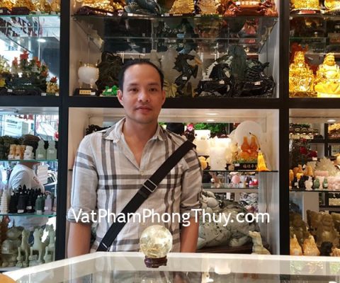 Anh Vũ - khách hàng mua vòng tay thạch anh tóc đỏ đồng S6748-2202 và quả cầu thạch anh vàng citrin GM150-14579