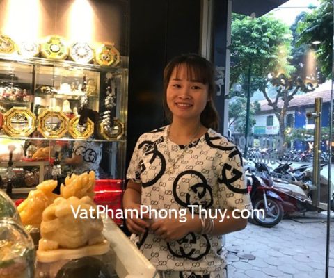 Chị Hương - Khách hàng mua Thiềm thừ Hoàng long trung GM021,Tỳ hưu Hoàng Long nguyên bảo lớn GM011,Trứng ngũ hành thạch anh K171,Mai Hoa Thập Toàn CC2024