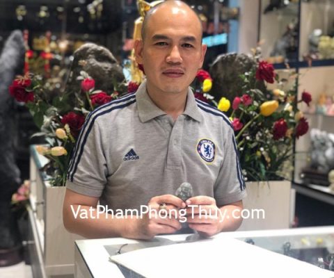 Anh Hải - khách hàng mua mặt phật Di Lặc ngọc Myanmar xanh tía S863