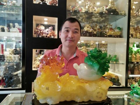 Anh Sơn - Khách hàng mua Tỳ hưu vàng ngọc kéo xe bắp cải xanh LN044.