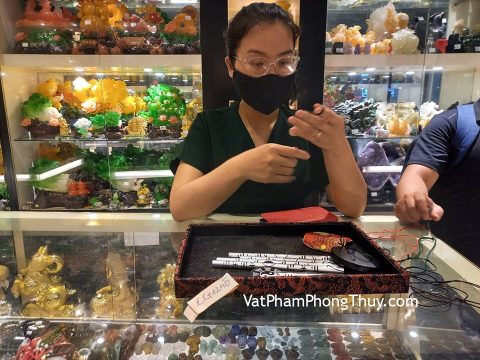 Chị Phương - Khách hàng mua Chuông gió phước - xanh lá CG1240 và Mặt phật di lặc ngọc phỉ thúy S6885.