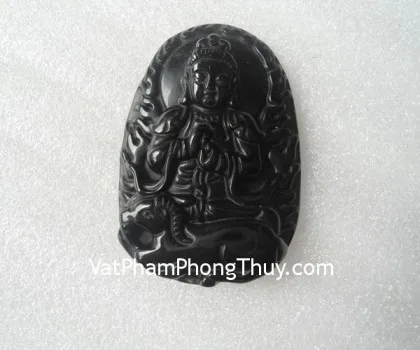 Phật bản mệnh đá hắc ngà - Tuổi Thân (Như Lai Đại Nhật) S5069-9