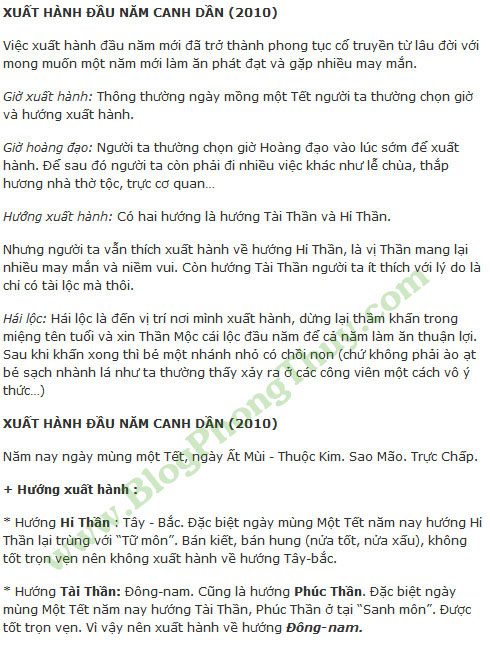 Xuất hành, chọn tuổi xông nhà, xông đất, khai trương đầu năm