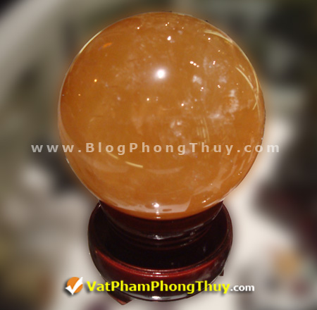 Quả cầu phong thủy đá thạch anh vàng Calcite