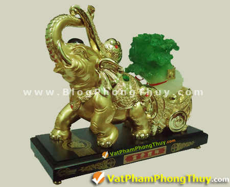 Voi phong thủy kéo xe bắp cải