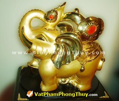Voi phong thủy cõng như ý vàng
