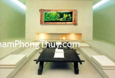 Phong thủy cho bể cá treo tường