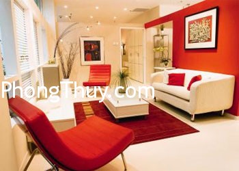 Màu đỏ trong nội thất và phong thủy