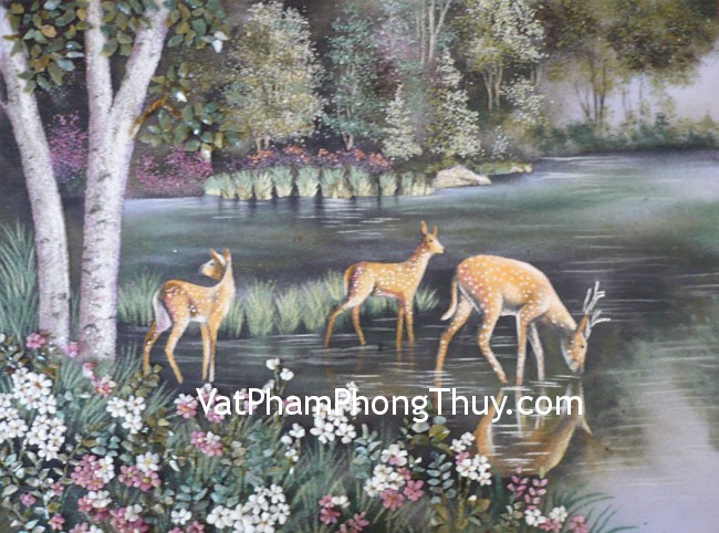 Ý nghĩa của tranh hươu trong phong thủy