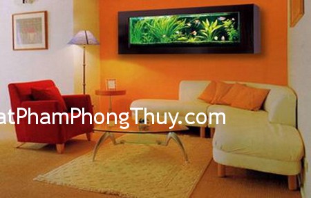 Cách bố trí bể cá treo tường hợp phong thủy