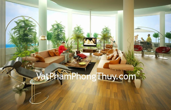 Phòng khách vuông vức gia đình thêm thịnh vượng và giàu có