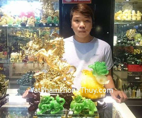 Anh Sang - Khách hàng mua Ngựa vàng G101A, Thiềm thừ cõng cải G161A và Tỳ hưu xanh đế thủy tinh H139G
