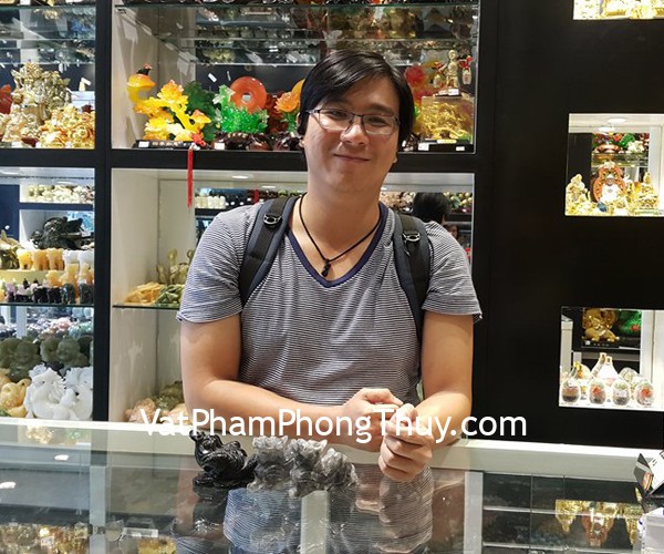 Anh Vinh - khách hàng mua cặp tỳ hưu thạch anh ám khói GM127 và thiềm hắc ngà GM156