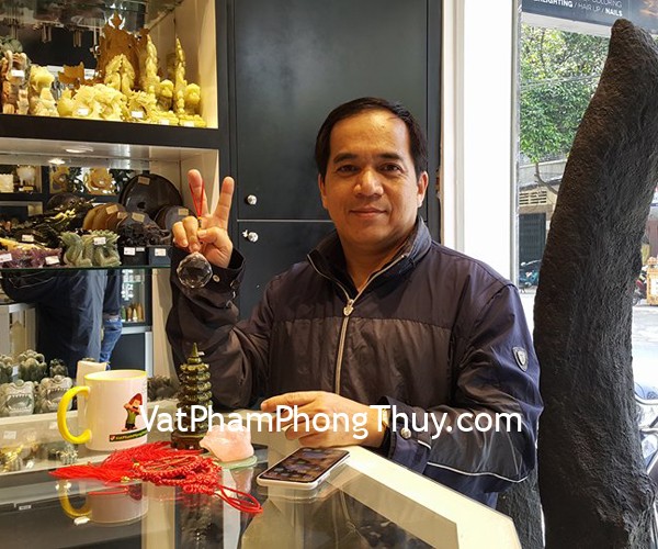 Anh Tuấn - khách hàng mua uyên ương thạch anh hồng GM121, tháp Văn Xương lam ngọc GM059, tiền xu bát quái CC2001