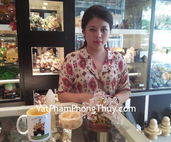 Chị Ngọc Anh - khách hàng mua cây tài lộc thạch anh trắng nhỏ , bồn tụ bảo hoàng long