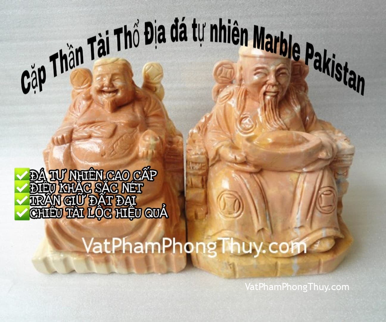 [Video] Thần tài thổ địa đá tự nhiên cao cấp - Marble Pakistan - [Tỉ Tỉ Chuyện Phong Thủy]