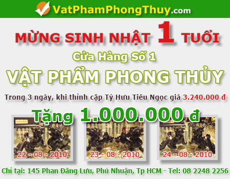 Khuyến Mãi mừng Sinh Nhật cửa hàng Vật Phẩm Phong Thủy - VatPhamPhongThuy.com số 1