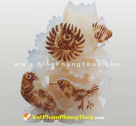 Hoa Mẫu Đơn và cặp chim Khuyên - vatphamphongthuy.com