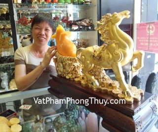Chị Nguyệt - khách hàng mua ngựa vàng kéo bắp ngô A027