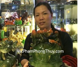 Chị Tuyết_Khách hàng mua Tỳ Hưu cặp xanh trong cánh vểnh E004, Tỳ Hưu chiêu tài A086