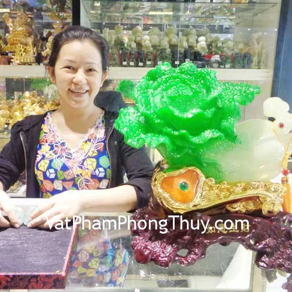 Chị Bình - khách hàng mua Bắp cải xanh trên như ý vàng K180M, Phật bản mệnh Thiên thủ thiên nhãn (tuổi Tý) S5068-1, Phật bản mệnh Đại Thế chí bồ tát (tuổi Ngọ) S5068-7