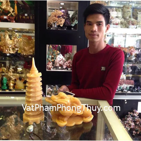 Anh Giáp - khách hàng mua tháp văn xương GM056 và Thiềm thừ hoàng long trung, tỳ hưu ngọc phỉ thúy S6329
