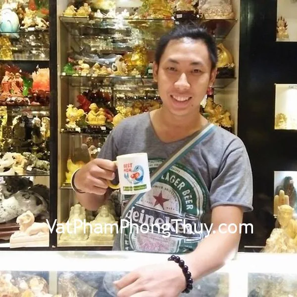 Anh Thành - khách hàng mua chuỗi thạch anh vàng S6223-1334, chuỗi thạch anh tím S6214-3012 và mặt tỳ hưu phỉ thúy nhỏ S6319