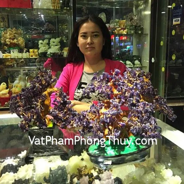Chị Thảo - Khách mua Cây tài lộc thạch anh tím KC022, Nhẫn tỳ hưu thạch anh tím S750