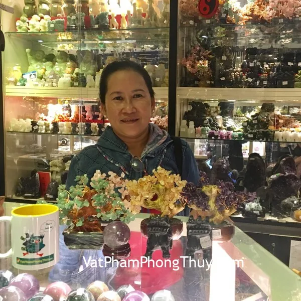Chị Phụng - khách hàng mua cặp tỳ hưu bắc kinh đen chuẩn BKD-S, cây tài lộc đông linh KC049, thạch anh tím KC091, thạch anh hồng KC050, thạch anh vàng KC088, quả cầu thạch anh tím GM142-S5-1683