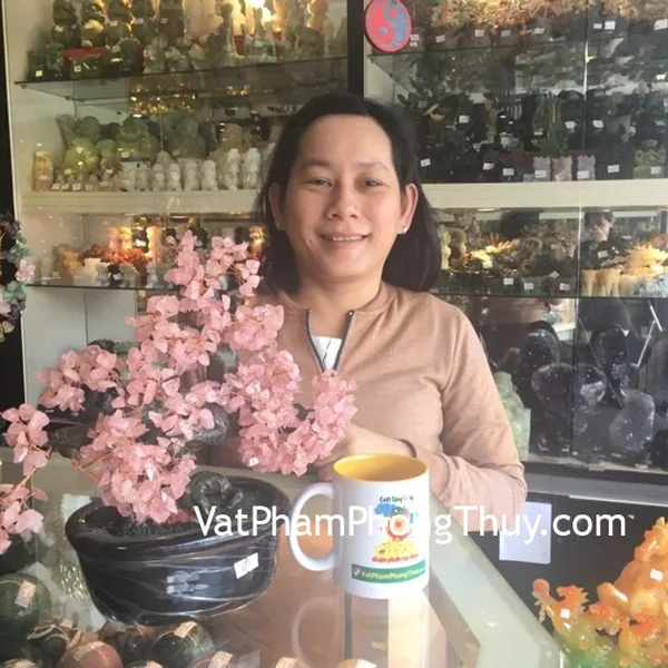 Chị Việt - khách hàng mua cây tài lộc thạch anh hồng KC078