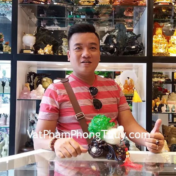 Anh Duy - khách hàng mua chuỗi thạch anh tóc đồng đỏ S6748-6643, thiềm thừ đồng D212, ngọc bội hồ lô CC2026 và bắp cải xanh LN084