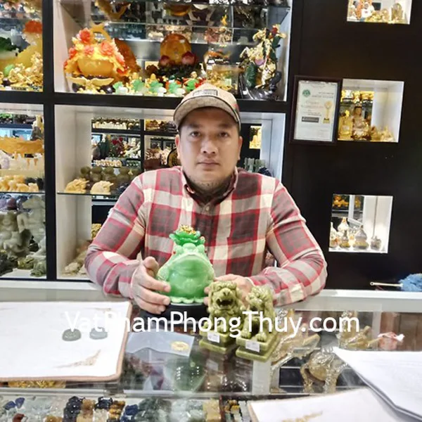 Anh Tài - khách hàng mua mặt phật bản mệnh phỉ thúy lớn S6864-6, S6864-2, thiềm thừ xanh cõng cải LN097 và cây tài lộc thạch anh tím KC121