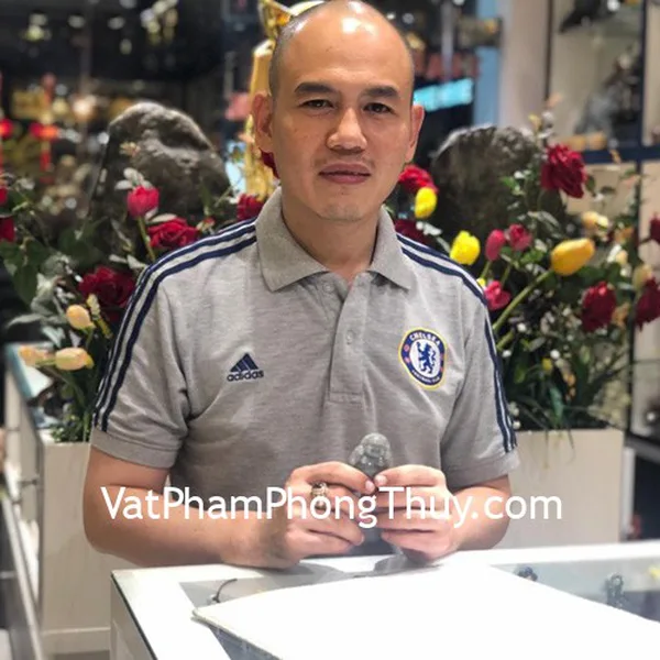 Anh Hải - khách hàng mua mặt phật Di Lặc ngọc Myanmar xanh tía S863