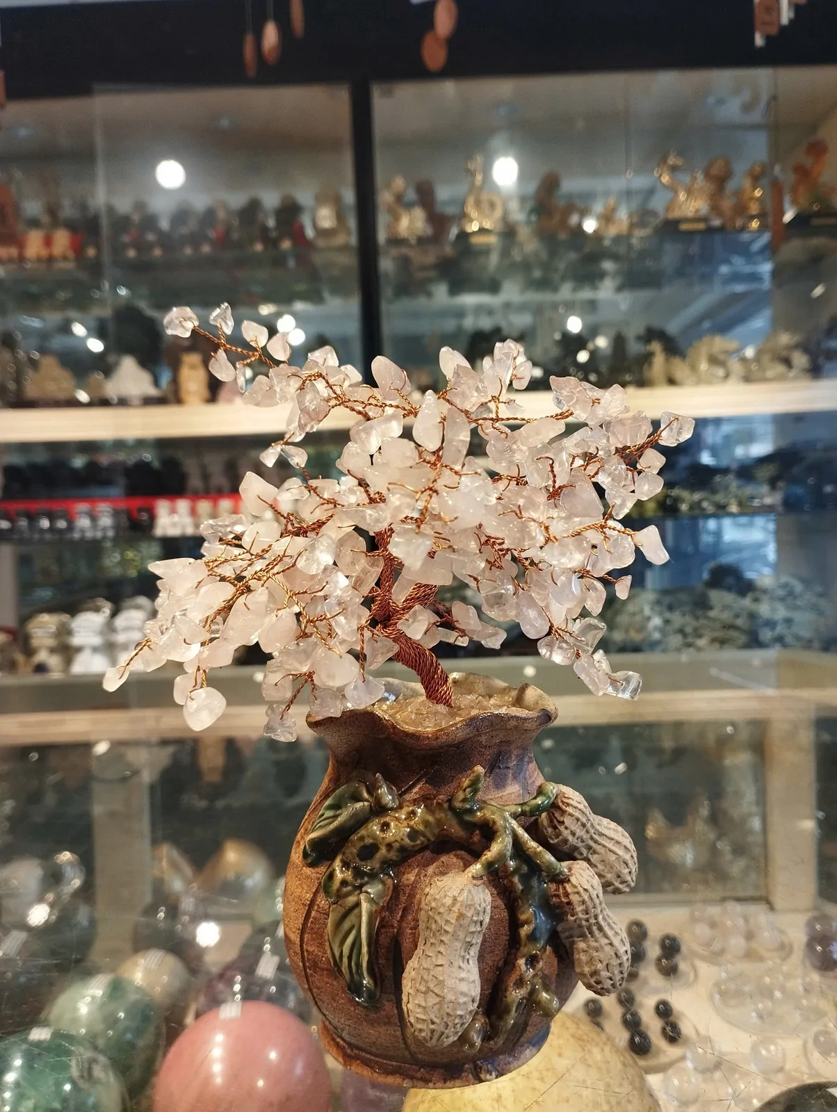 Cây thạch anh hồng chậu cao kiểu mới CA242