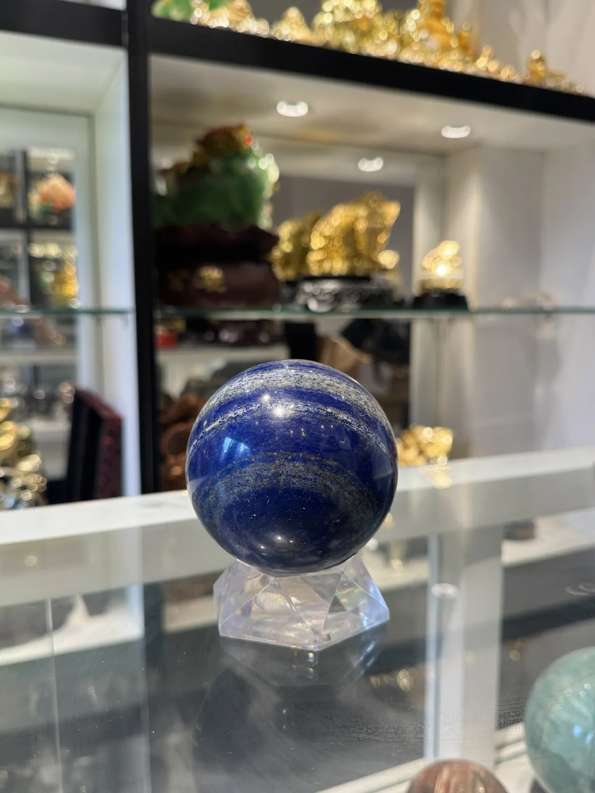 Quả cầu ngọc lam (sodalite) xanh đậm M182-S4-6569