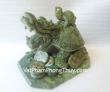 Rùa đầu rồng lam ngọc cõng con to H028