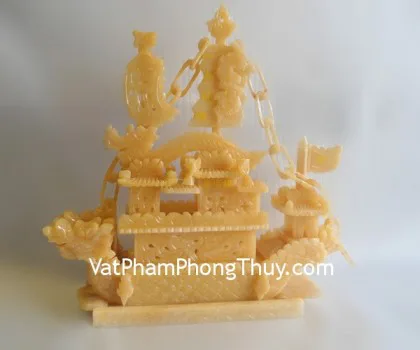 Thuyền rồng song long đá hoàng long FR066
