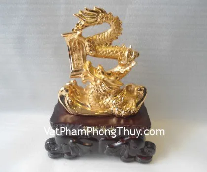 Rồng vàng đế gỗ nhỏ - chiêu tài tường long FA155