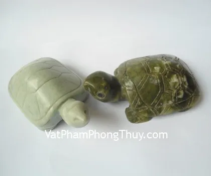 Rùa đầu rồng đá lam ngọc cõng con nhỏ R037