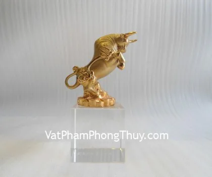 12 con giáp vàng, đế thủy tinh vuông nhỏ A254