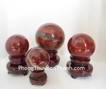 Quả cầu đá mắt mèo vân gỗ (388gr) FM183-F2-1532